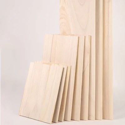 Materias primas de calidad, tablero de madera maciza de álamo y pino Paulownia para muebles/decoración, láminas de madera articuladas con dedos